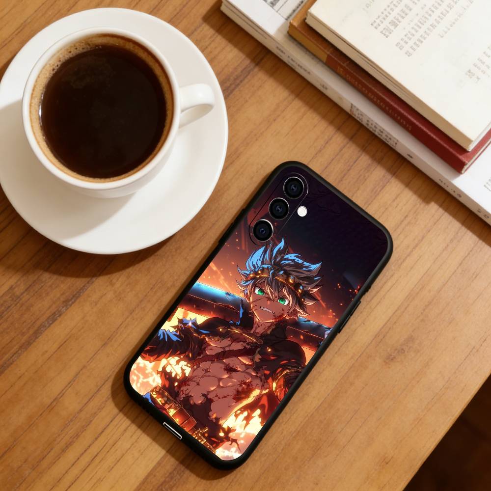 Anime B-Black Clover A-Asta Phone Case For Samsung Galaxy A73,A72,A71,A70,A53,A52,A51,Soft Silicone Black Cover