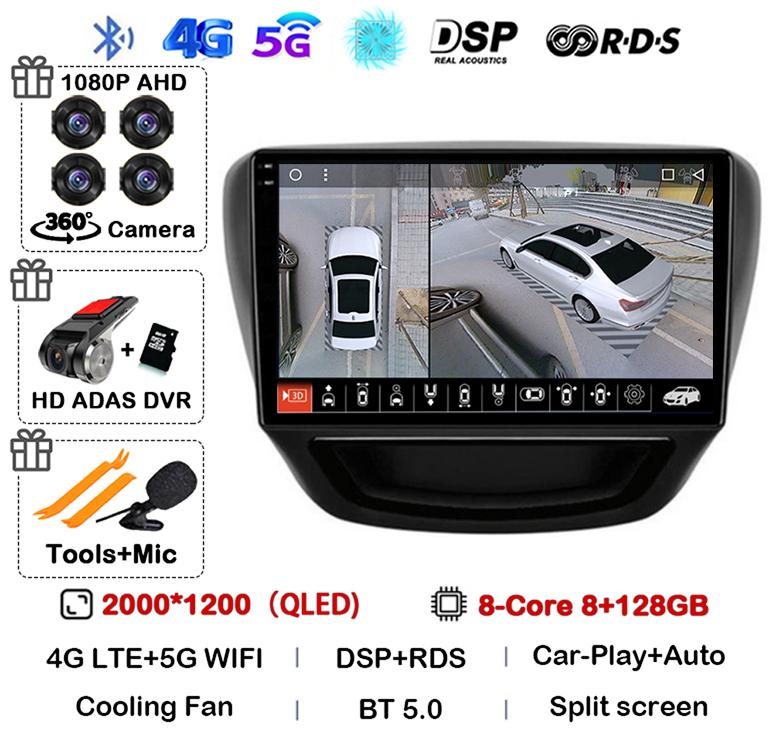 Android 14 Carplay Auto Car Radio For Chevrolet Cavalier 2016 2017 2018 Multimedia Stereo Video Player GPS 4G+WIFI BT 360 Camera
