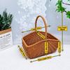 Woven Rattan Storage Basket Multipurpose Picnic Basket  Desktop Organization