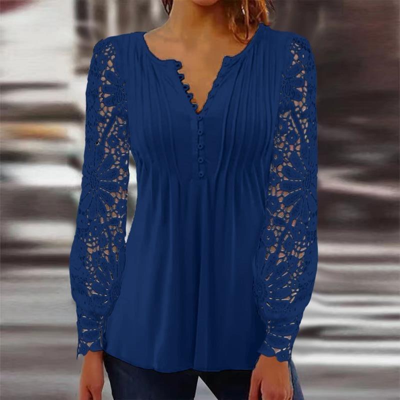 BITCED Women's Fashion Casual Long Sleeve V Neck Blouses & Shirts
