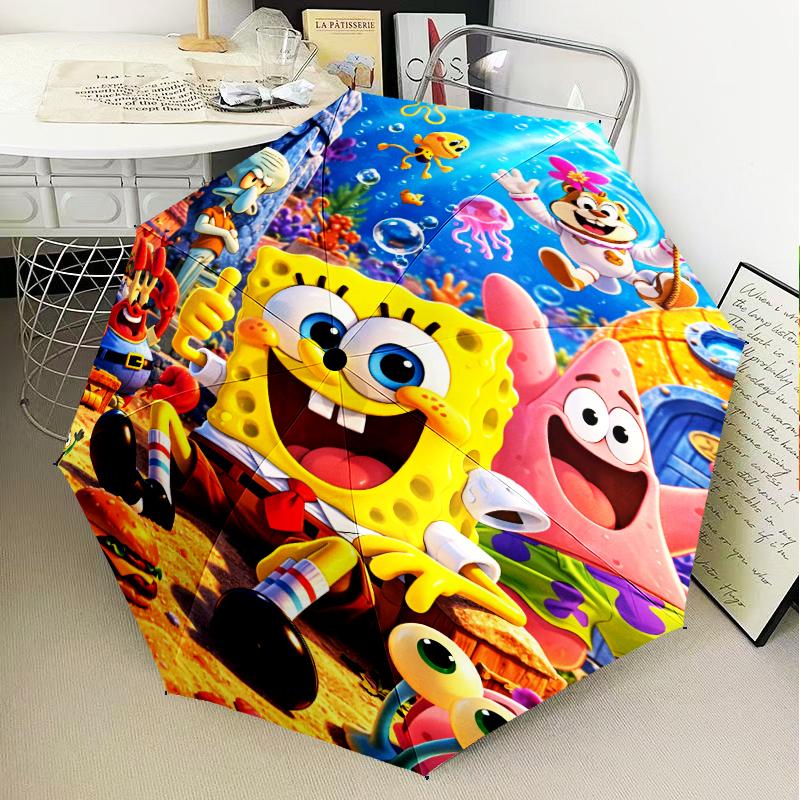 Bob And Friends Adventure Umbrella Folding Umbrella, Automatic Umbrella 8-Frame for Travel, Camping Use Gift for Halloween Christmas