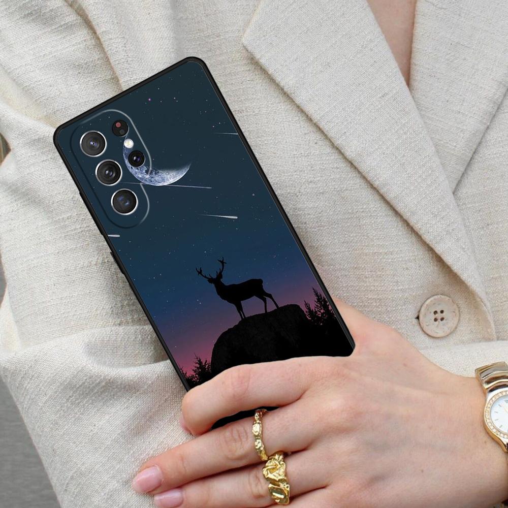Starry Sky Deer Cell Phone Case for Samsung Galaxy S26 Ultra S25 S24 S23 S22 S21 S20 Note10 Cover