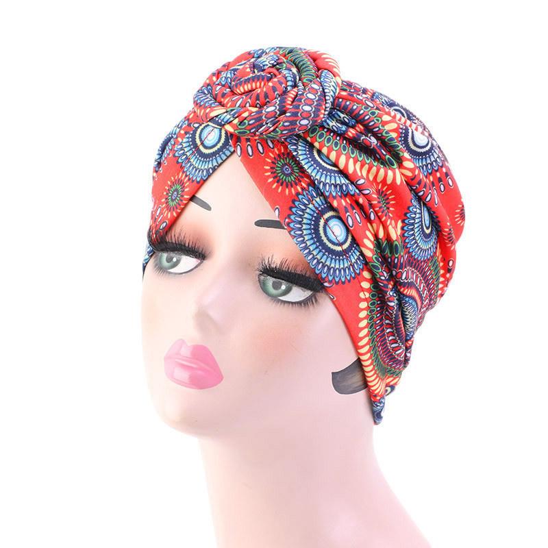 African Print Turban Hat for Women Scrunchies Knot Headwrap Stretch Bandanas Party Headwear Ladies Headscarf Hair Accessories