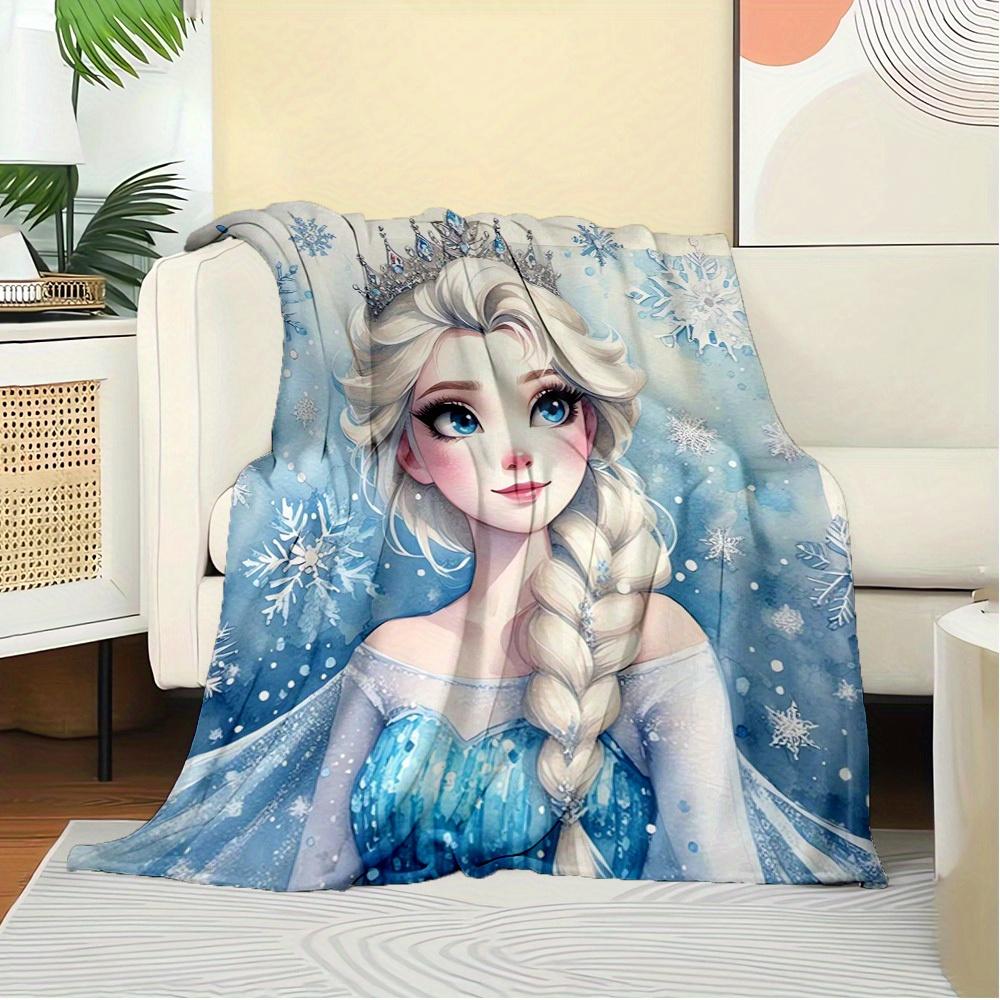 1pc Velvet Elsa Snow Princess Blanket - Perfect for bedding, sofa cover, gift,