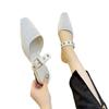 Pointed Braided Shallow Mouth Bag Head Half Slippers Women's Spring New Versatile Outer Wear One-pedal Fashion Square Heels