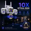 YOOSEE Ai APP Kültéri 10x ZOOM WiFi CCTV Kamera HD 20MP Éjjellátó Kétirányú Beszélgetés Biztonsági Kamera Vízálló Napálló Távoli Megtekintés