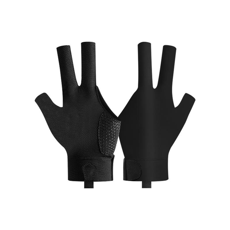 Silicone anti slip and wear-resistant professional billiards gloves, thin three finger gloves, high elasticity billiards gloves