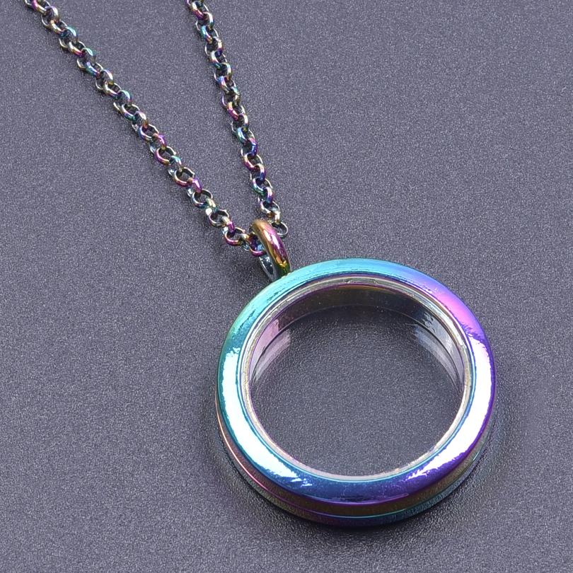 25/30/35/40 mm Locket Pendant Necklace For Women Men Accessories Rhinestone Cage Floating Locket Charms Necklaces Chain On Neck