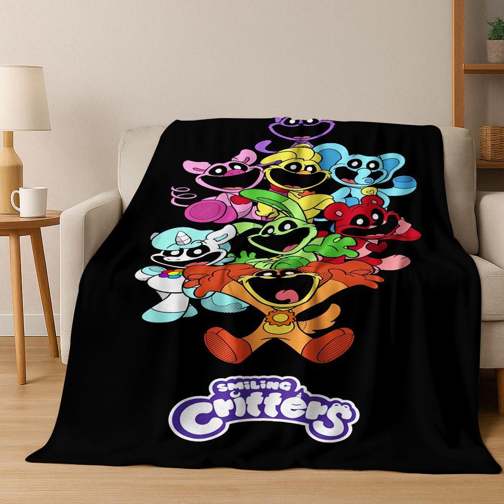 Cartoon S-Smiling C-Critters Craftycorn Catnap Art Flannel Blanket,Cozy Soft Throw Blanket for Home Bedroom Bed Sofa Cover Gift