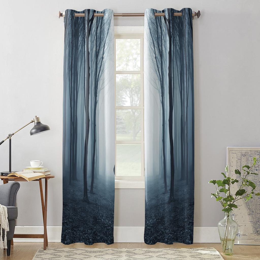 Night Forest Jungle Window Curtain Bedroom Living Room Window Drapes Kitchen Decoration Blinds Curtain