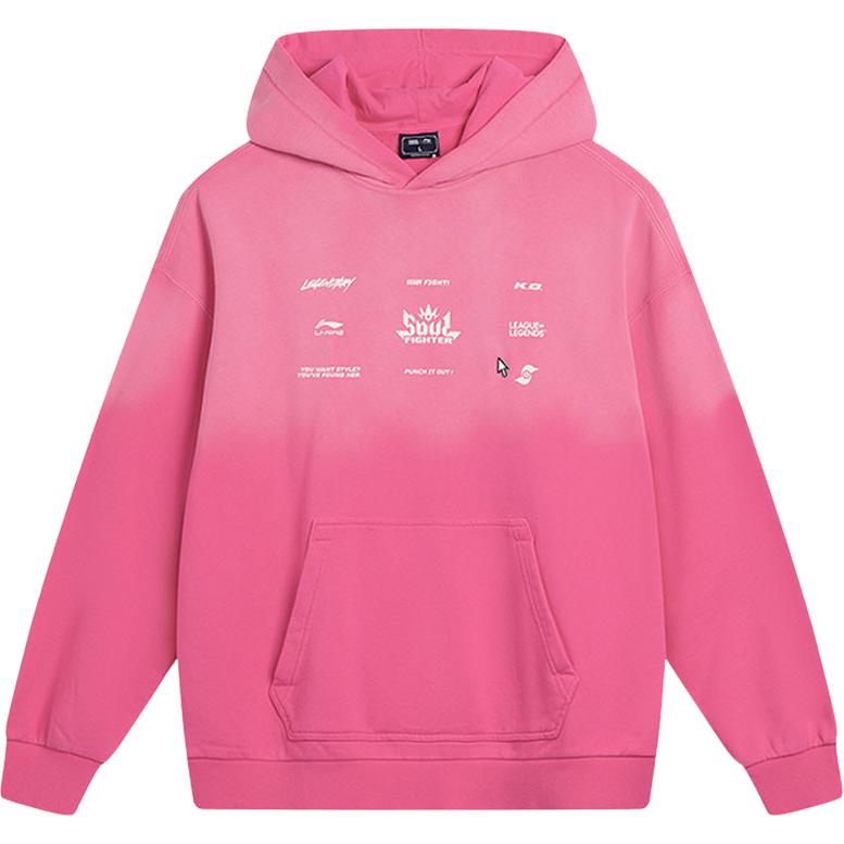 

Li Ning Спортивная Повседневная Простая Толстовка с Градиентом и Надписями Унисекс Худи AWDV473-3 M