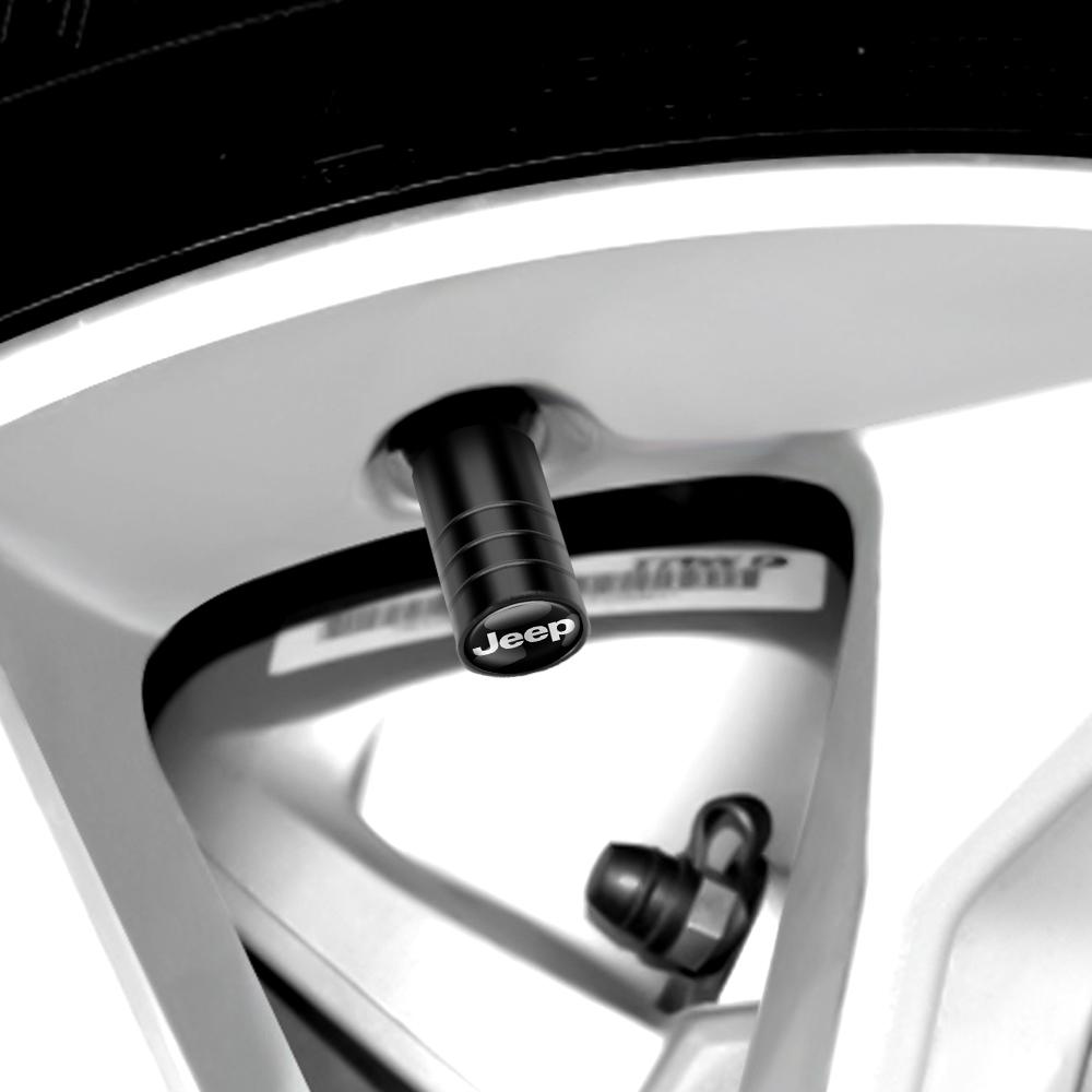 Kopphållare 4 st Metall Bilhjul Däckventilstamkapslar Däckskydd Tillbehör För Jeep Renegade Wrangler Patriot Liberty Renegade