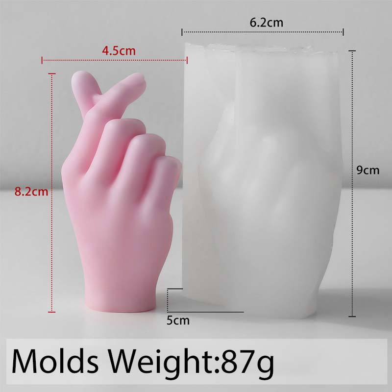 

3D Heart Gesture Silicone Candle Mold DIY Valentine s Day Dec Finger Craft Gift Making Soap Plaster Resin Chocolate Baking Molds
