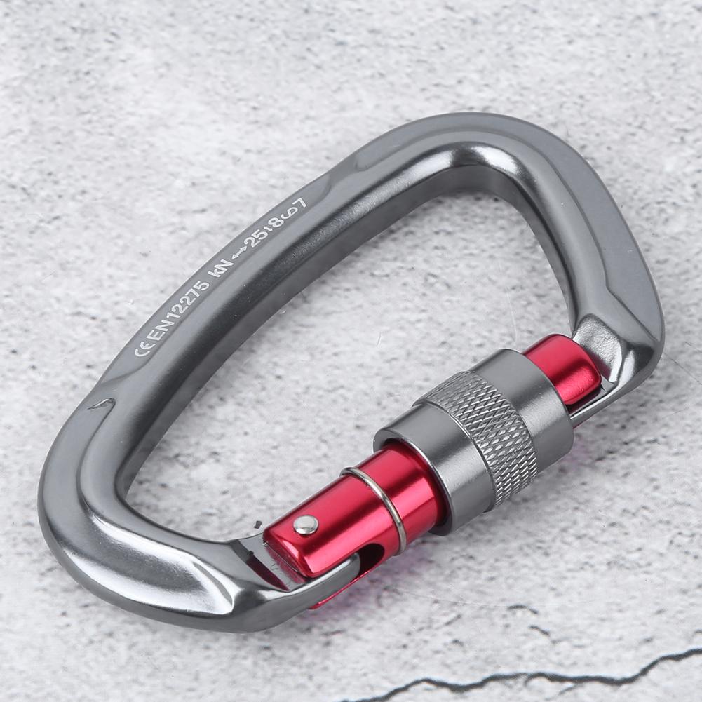 Outdoor Aluminium Alloy D Lock Hammock Backpack Cable   Rock Climbing Carabiner