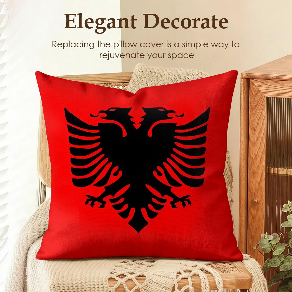 

Cool AAlbania Flag Cushion Cover Natural Linen Organic Fabric DoubleSided Printing Sofa Home Decor Gift Pillow Case 30x30cm