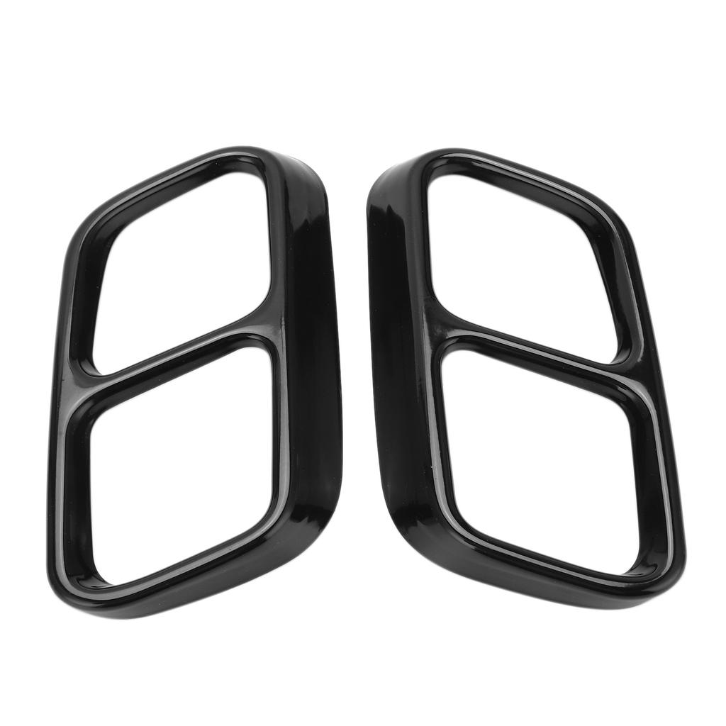 Car Quad Exhaust Tip Trim Stainless Steel Replacement for MercedesBenz CLS W218 20122017(Glossy Black )