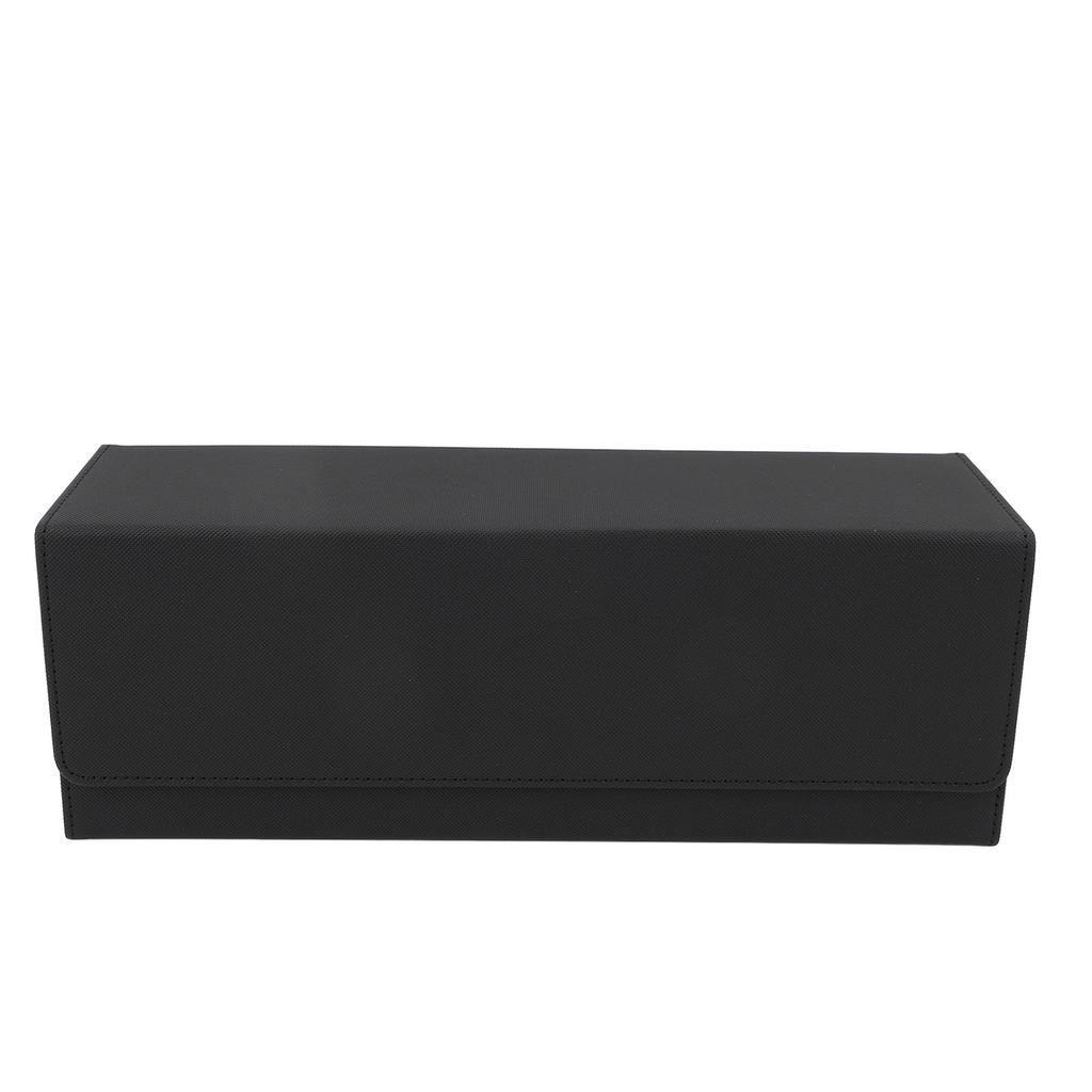 Card Storage Box Multipurpose PU Leather Large Capacity Magnetic Closure Card Deck Case for 400 Cards and Above Black