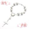 Kristallstein Heiliger Christophorus Rosenkranz 10 MM Perle Jesus Kreuz Armband Reiseschutz