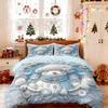 3pcs imitation relief Christmas snowman printed coreless bedding set multi size bedroom bedding decoration machine washable