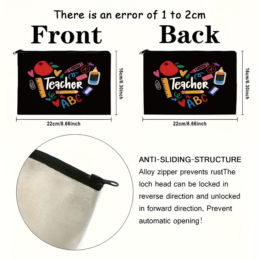 Heart-Shaped Design with "TEACHER ALphabet" Print, Perfect Gift for Women Teachers, and Nieces on Teacher'S Day,Birthday, Makeup