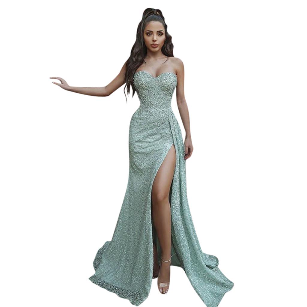 

(SU)Женщины слинг крест свадьба V-образным вырезом элегантное вечернее вечернее тонкое полое кружевное платье