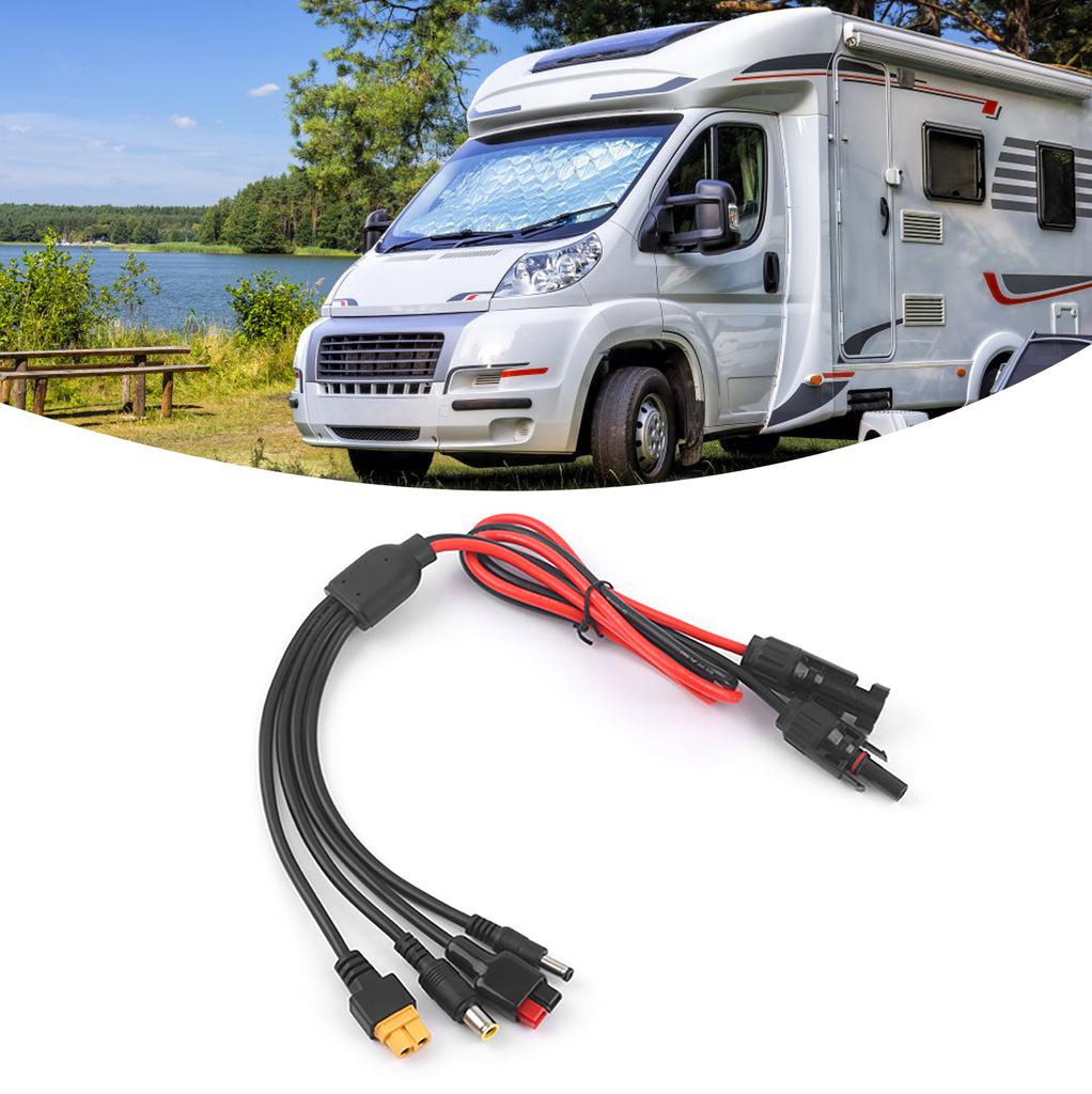 Solar Panel Extension Cable 4 in 1 DC5521 7909 XT60 Female Connector Photovoltaic Cord PV Wire 30A