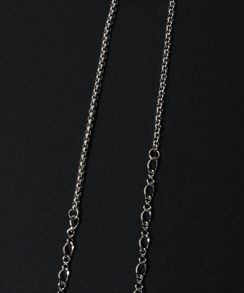 WEGO Unisexe Chaîne Fine Mix Simple Argent Motif Coréen 4 Collier, Accessoire, Cadeau, Homme, Style, F,