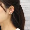 Shop Made In Japan Earrings Pearl Reversible 2way Earrings Resin Metal Hypoallergenic Nife0057 8mm Gold Metal [Jewelry M] Non-pierced Women's (Pearl +