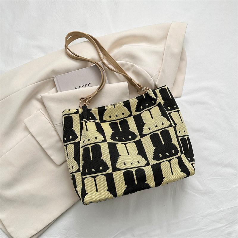 

Large Capacity Women s Tote Bag 2023 Summer Trendy Street Style Canvas Handbag жовтий