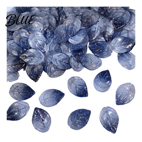 50 Leaf Beads Pack 50Pcs Glass Camellia Tea Pendant