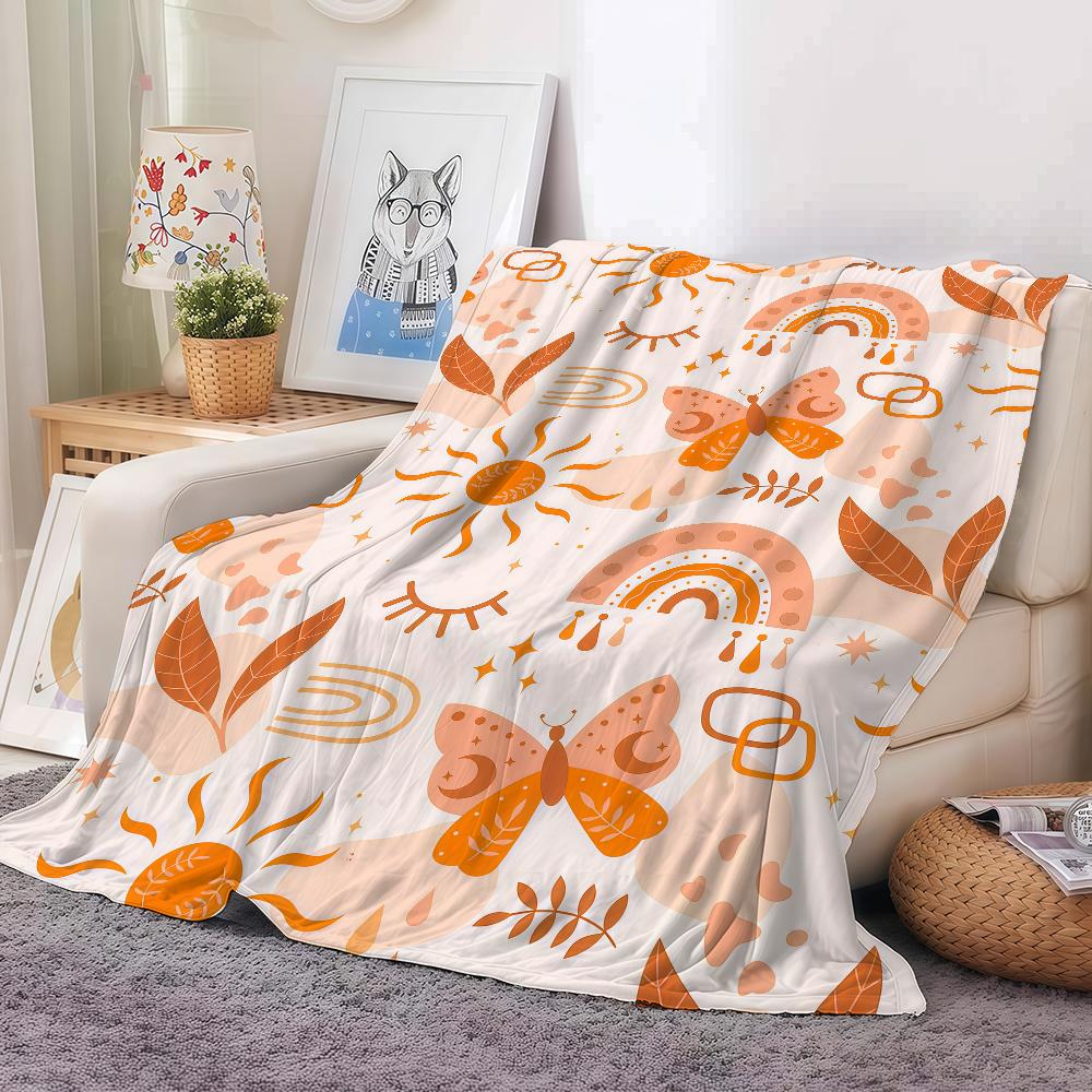 Cute Boho Style Art Blanket Warm And Soft Suitable For Bedroom Living Room Sofa Bed Office Travel Camping