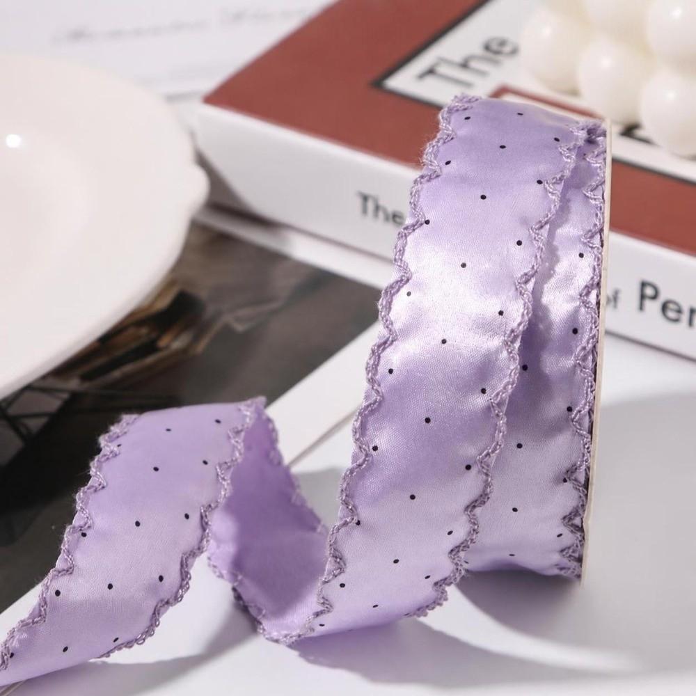DIY Bow Satin Fabric Ribbons Gift Box Bouquet Tape Ribbons Hair Accessories Dot Lace Ribbon Gift