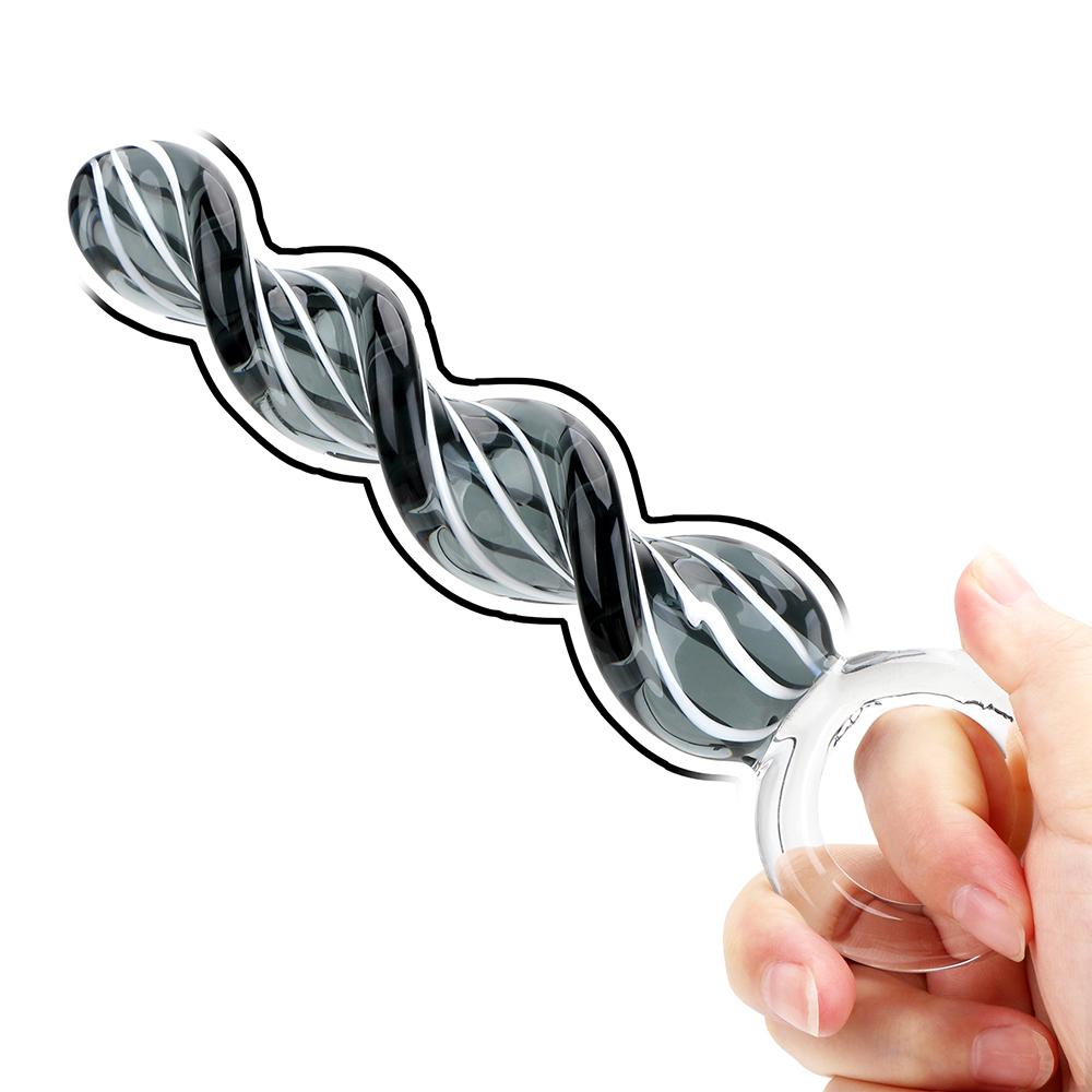 Crystal Penis Spiral Anal Plug Prostate Massager Sex Toys for Women Men Glass Vaginal Stimulation Butt Plug