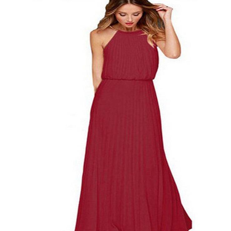 Sleeveless Bridle Pleated Fashionable and Sexy Dress