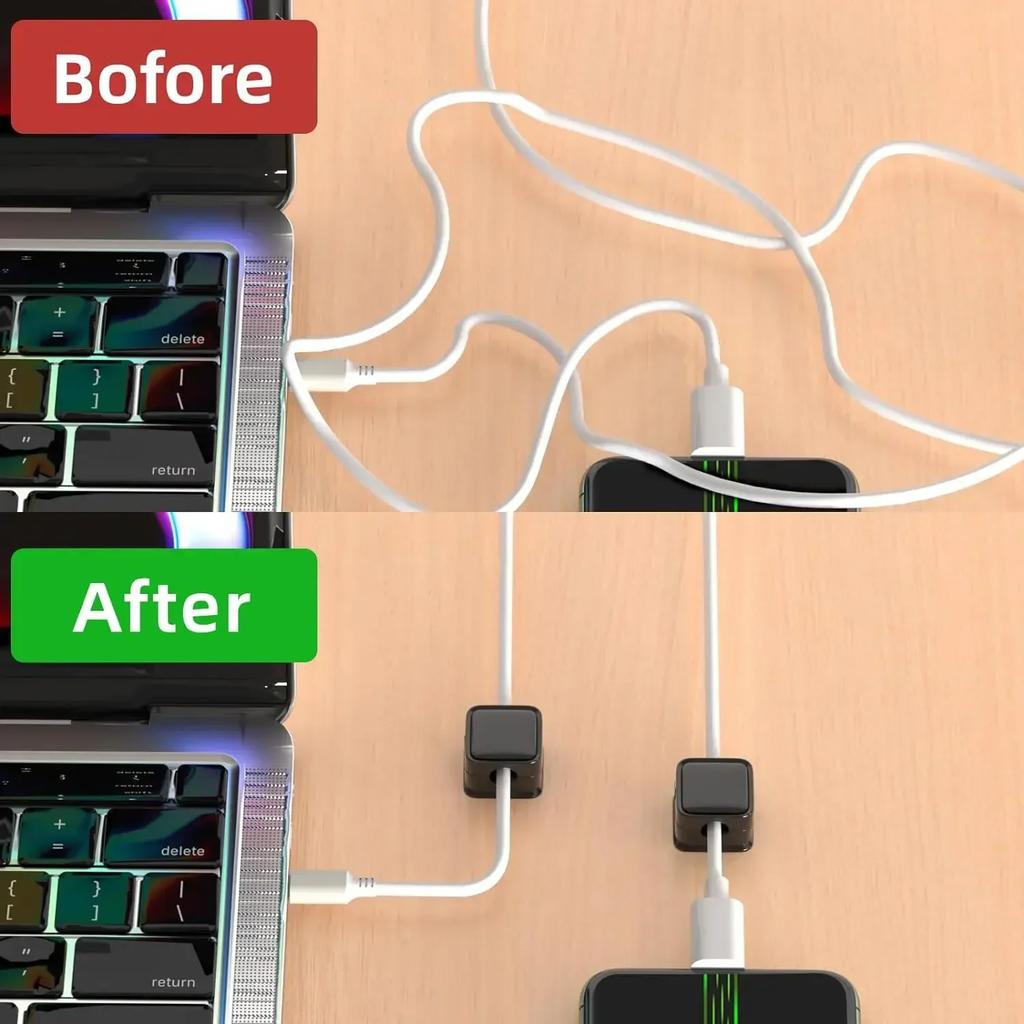 6PCS Magnetic Cable Clips Adjustable Cord Holder under Desk Smooth Wire Organizer - Cable Management And Storage Solution