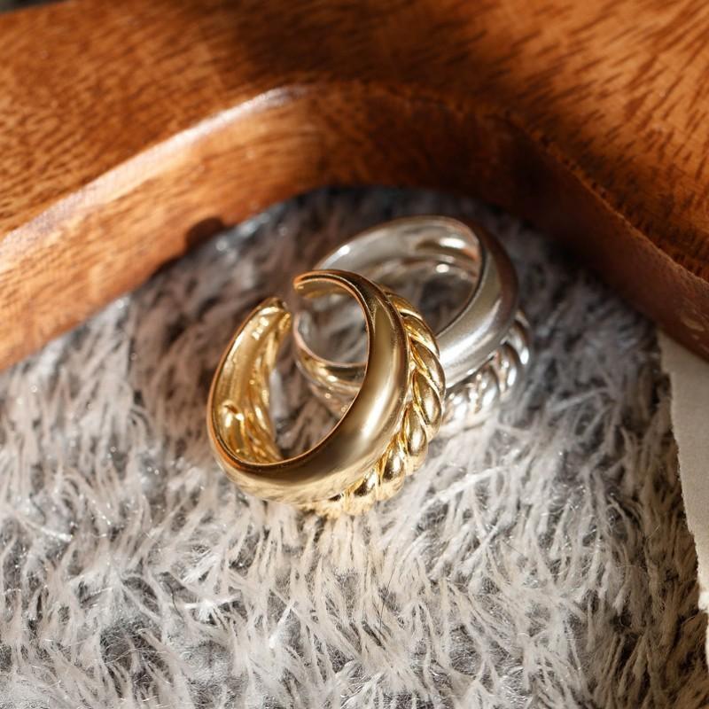 Silver Fashionable S925 Twisted Finger Ring Open Design For Birthday Gifts Or Accessories Stylish