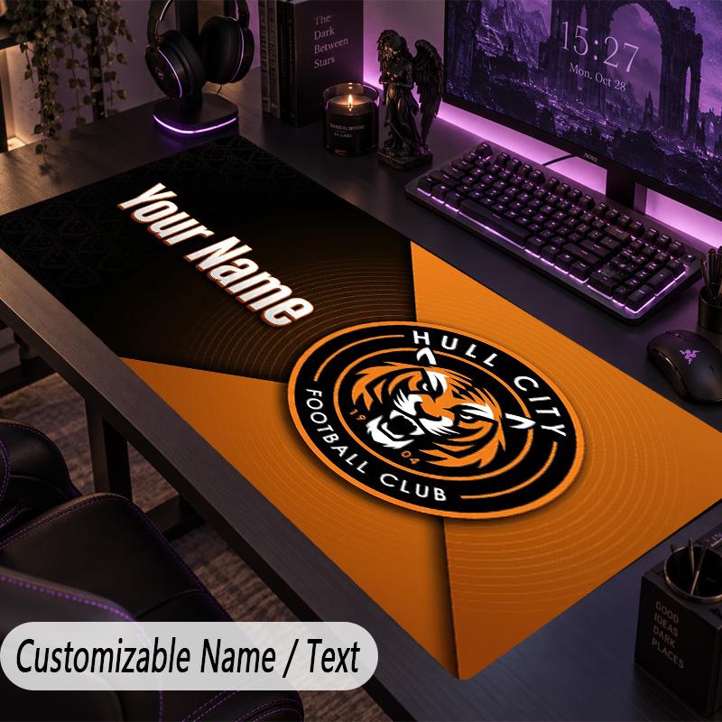 Large Mouse PadHull City Custom Name Text Personalized Desk Mat Non Slip Gaming Pad