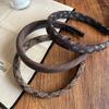 Vintage Padded Headband for Women Plaid Floral Print Hairband Knitted Velvet Hair Hoop