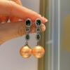 White Shell Earrings Fairy Temperament Elegant Personality Exaggerated Green Jewelry Pearl Tide Pearl Earrings