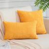 Otostar 45x45cm Nordic Style Corduroy Striped Cushion Set of Stylish and Cute Modern Design with Zipper Sofa Cushion Covers Orange Covers, 2, closure,