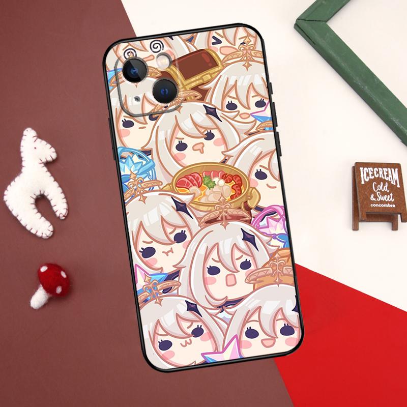 Roztomilé kreslené pouzdro na telefon Genshin Impact pro iPhone 11 12 13 14 15 Pro Max Mini Cover pro iPhone XR X XS Max 7 8 Plus SE 2020