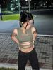 2023 Summer European-American Style Solid Color High Elastic Hollow Vest Crop Top for Women