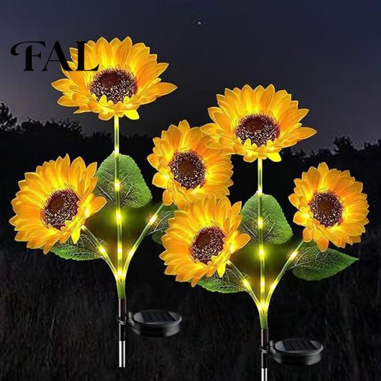 Automatische Solar-Gartenleuchte Sonnenblumenlicht, Realistisch Angetrieben Außenblume Wasserdicht Automatisches Ein-/Ausschalten Dekoration für Terrasse Hinterhof Wiederaufladbare Lampe