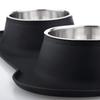 Anti-slip Double Bowl for Dog with Stainless Steel Durable Silicone Mat Drinking Water Feeding Bowl | Dog Food