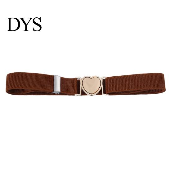 Women Waistband Unisex Belt Contrast Color Banded Metallic Heart Buckle Lightweight Girls Adjustable Elastic Band Girl Waist Strap for Parties