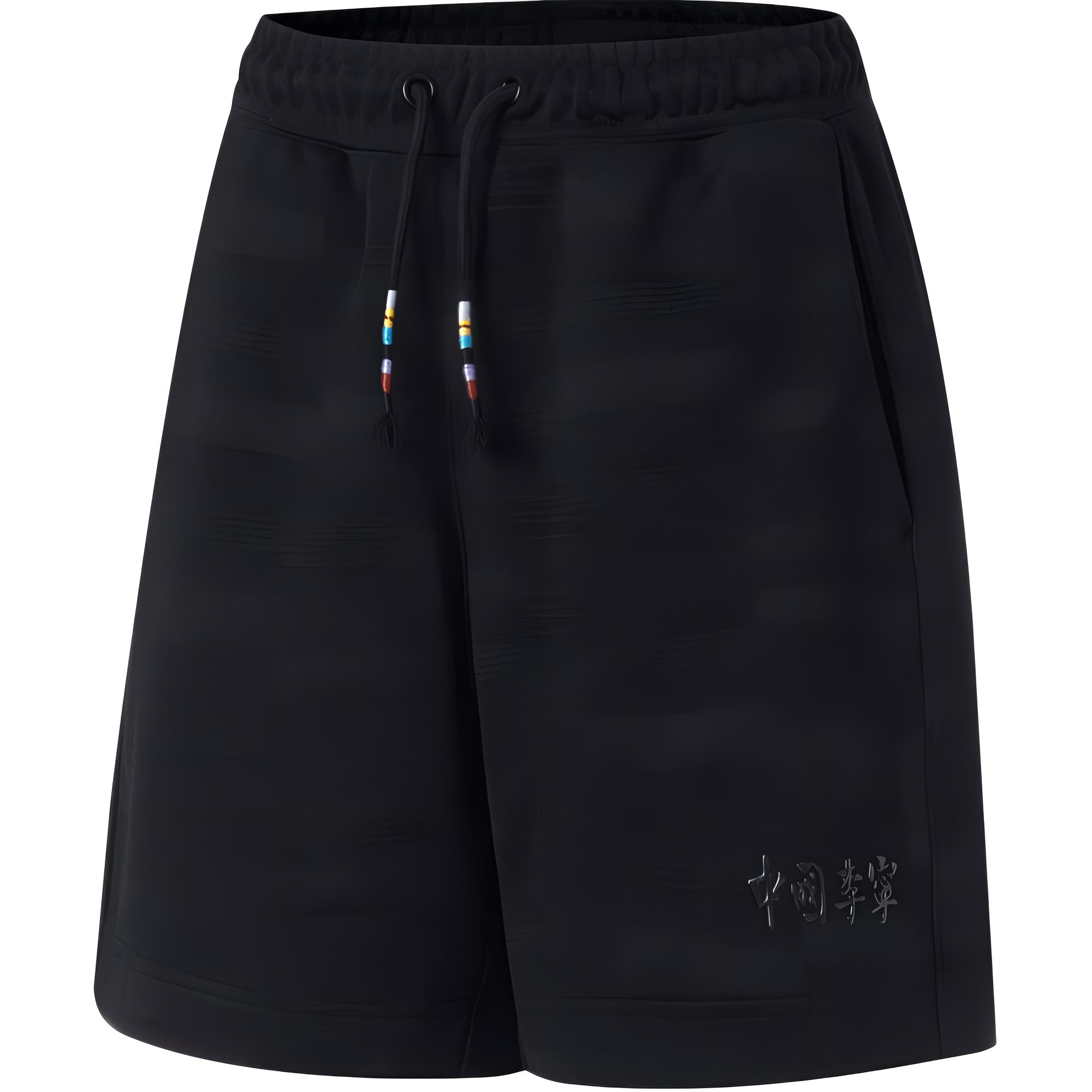 

Li Ning Однотонные шорты средней посадки с кулиской, дышащие, свободного прямого кроя, повседневные, женские, черные AKST060-1 S