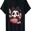 T-shirt Otaku Kawaii Anime Panda Mangia Ramen Fiori di Ciliegio(12)