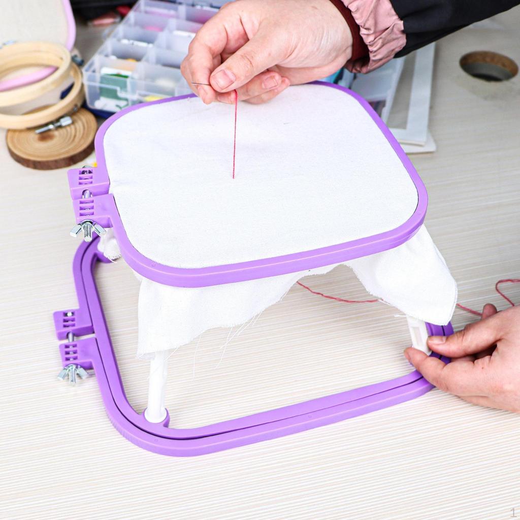 2-layer Embroidery Frame Cross Stitch Hoop Tool Rack for Needle Work