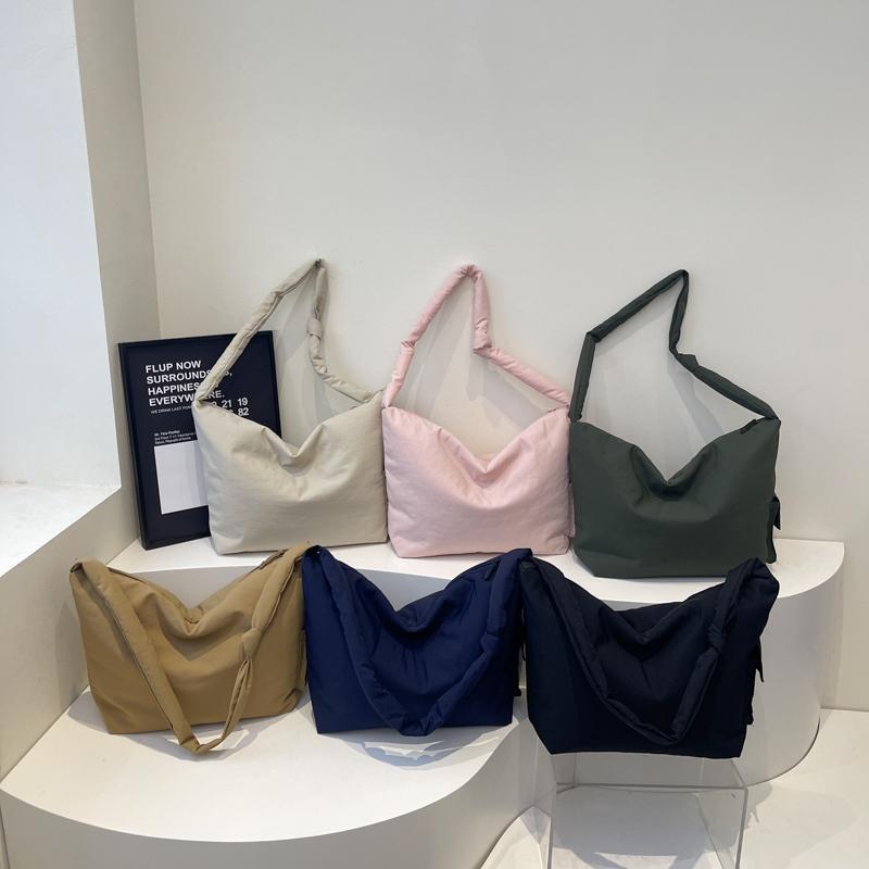 Velká nákupní taška Dámská jednobarevná taška přes rameno Crossbody taška