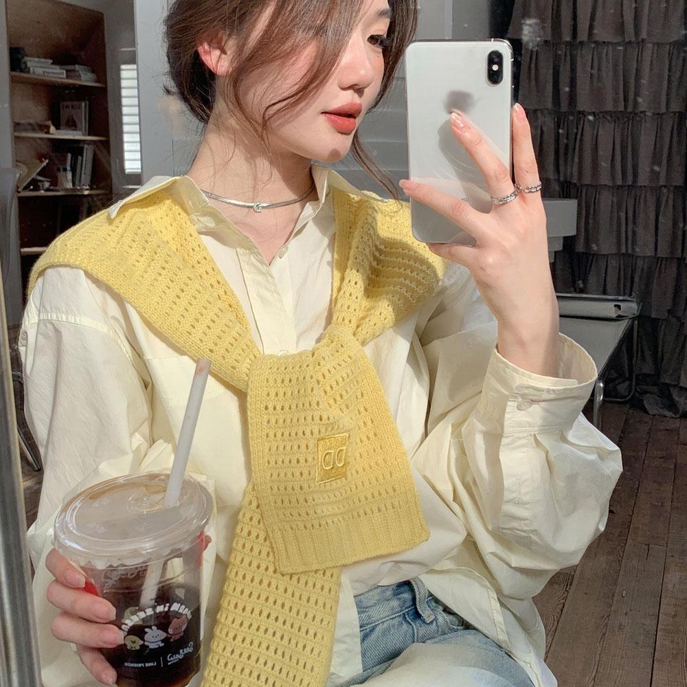 

Новый шарф на плечо шаль женский поддельный воротник защита плеч шарф кондиционируемая комната камзол украшение в паре с узлом защиты шеи 47*100cm